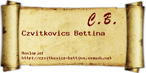 Czvitkovics Bettina névjegykártya